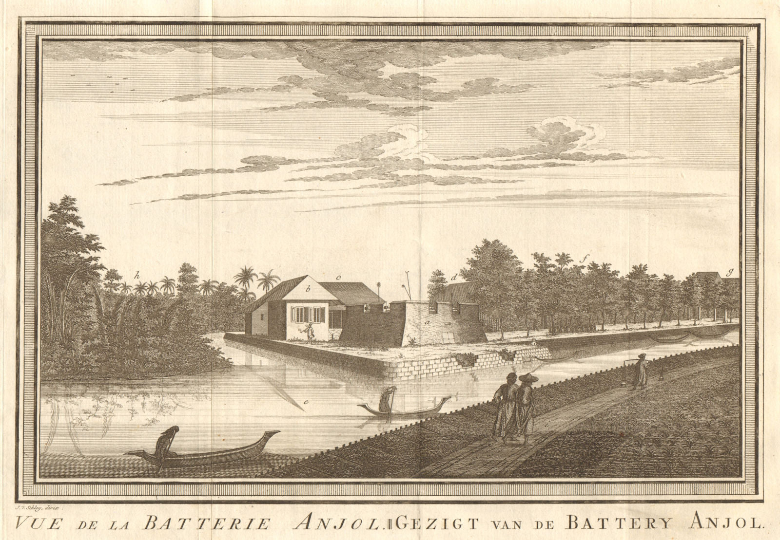 'Vue de la Batterie Anjol'. Fort Ancol battery, Batavia. Jakarta. SCHLEY 1763